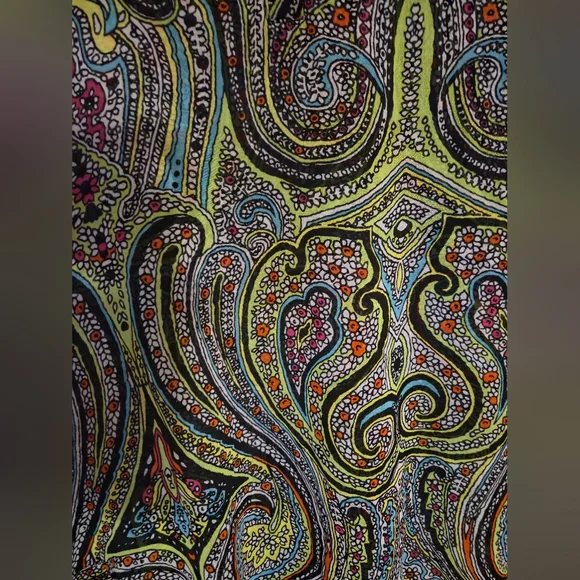 Cha Cha Vente Multicolor Patterned Blouse/Cover-up Sz XL - Picture 3 of 4